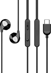 UiiSii C1 Oordopjes Zwart - USB C Oortjes met Microfoon - 120cm Type C Kabel