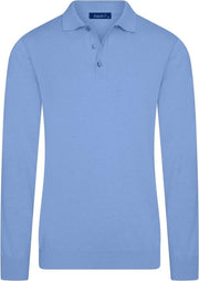 Ferlucci - Exclusieve Heren Trui met Polokraag  - Blauw Mêlee