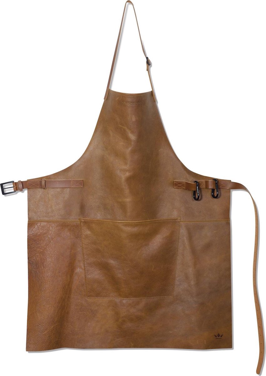 Dutchdeluxes - (Volnerf) Lederen BBQ Schort - Vintage Cognac