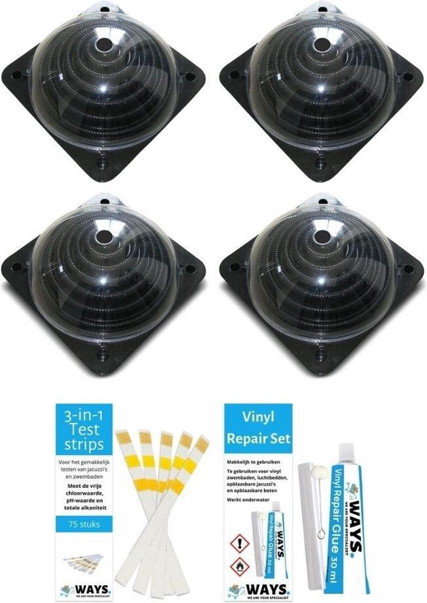 Comfortpool Zonneboiler - Zwembad verwarming - 4 stuks - Max. Zwembadinhoud: 40.000 liter - Met WAYS Repairkit en Teststrips
