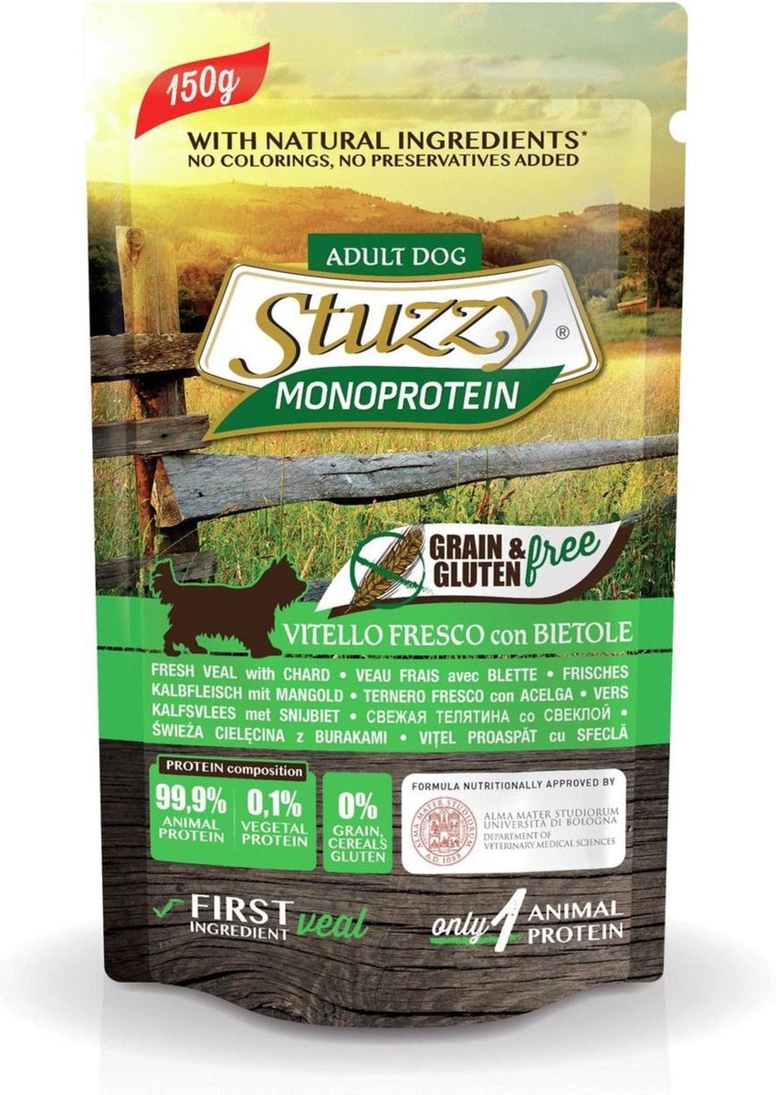 Stuzzy - Monoproteïn - Kalf - Hond - Natvoer - Volledig voer - 12 x 150 gr