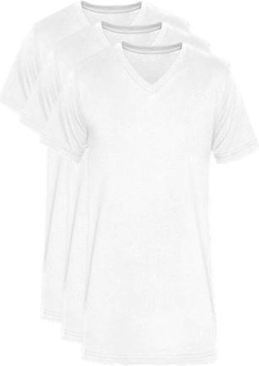 3 stuks - Bonanza V-hals T-shirt - slim-fit - wit - M