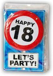 Happy age card 18 jaar (Verjaardagskaart met leeftijd button)