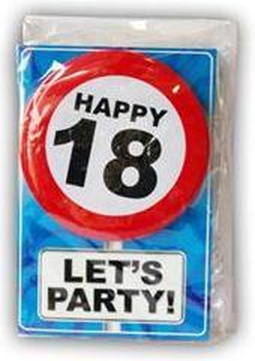 Happy age card 18 jaar (Verjaardagskaart met leeftijd button)