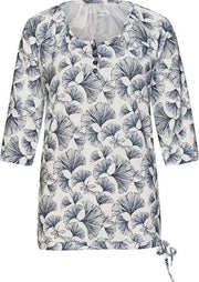 Killtec dames blouse Rut blauw bloem - maat 44