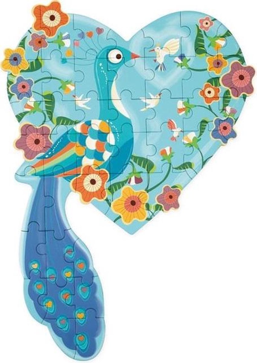 Scratch Legpuzzel Pauw Junior 58 Cm Karton Blauw 40 Stukjes