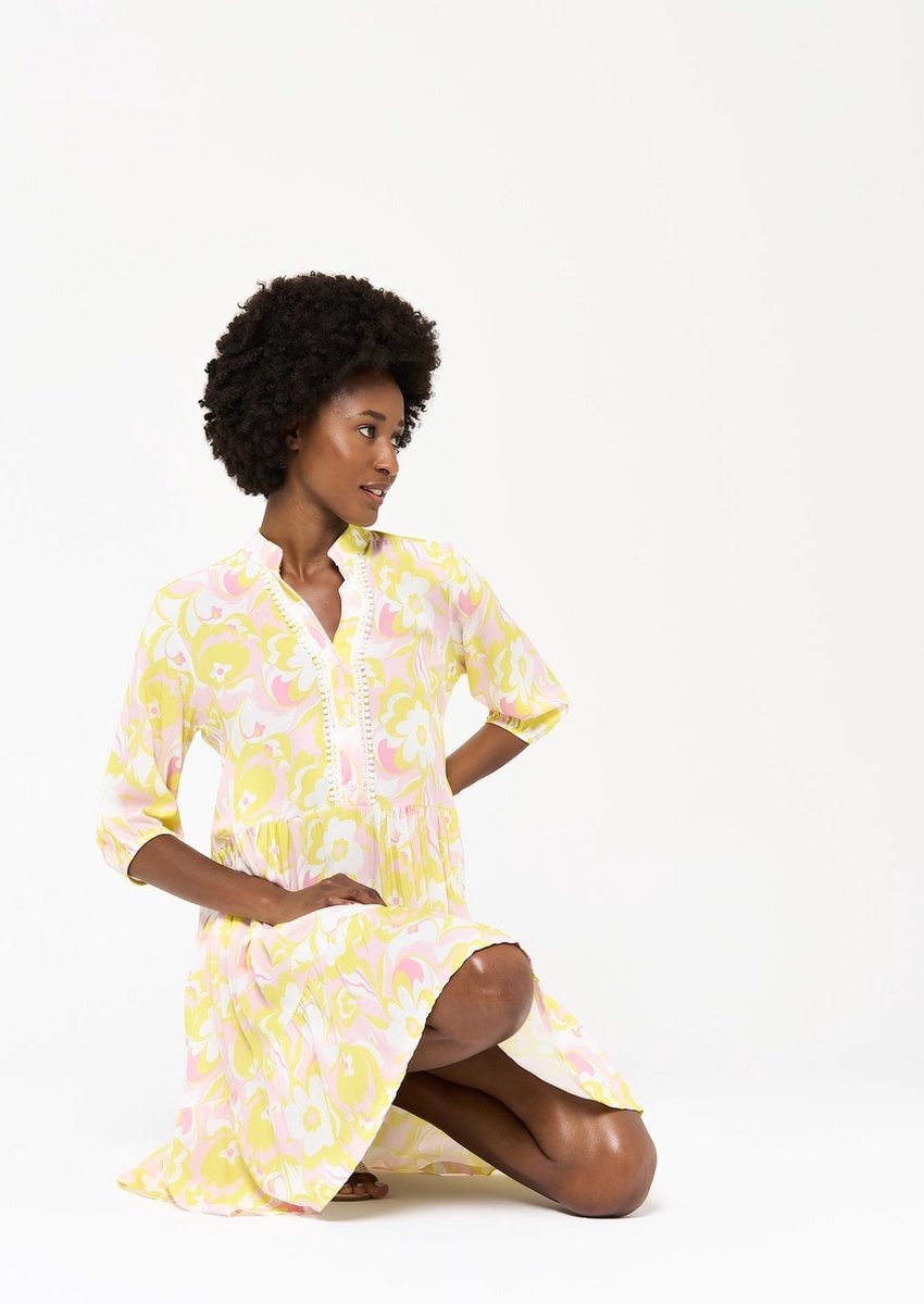 Mini-jurk met retroprint - Veelkleurig