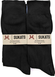 Sukats - Smart Casual Sokken - Meerdere Maten - 6 Paar - Zwart - Maat 47-50