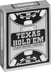 Plastic speelkaarten Texas Hold'em Zwart - Peek Index - Copag