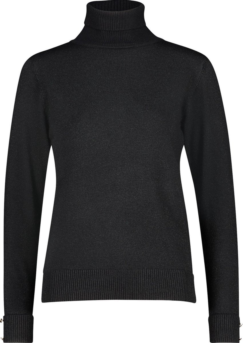 Cassis - Trui met rolkraag en lurex - Zwart