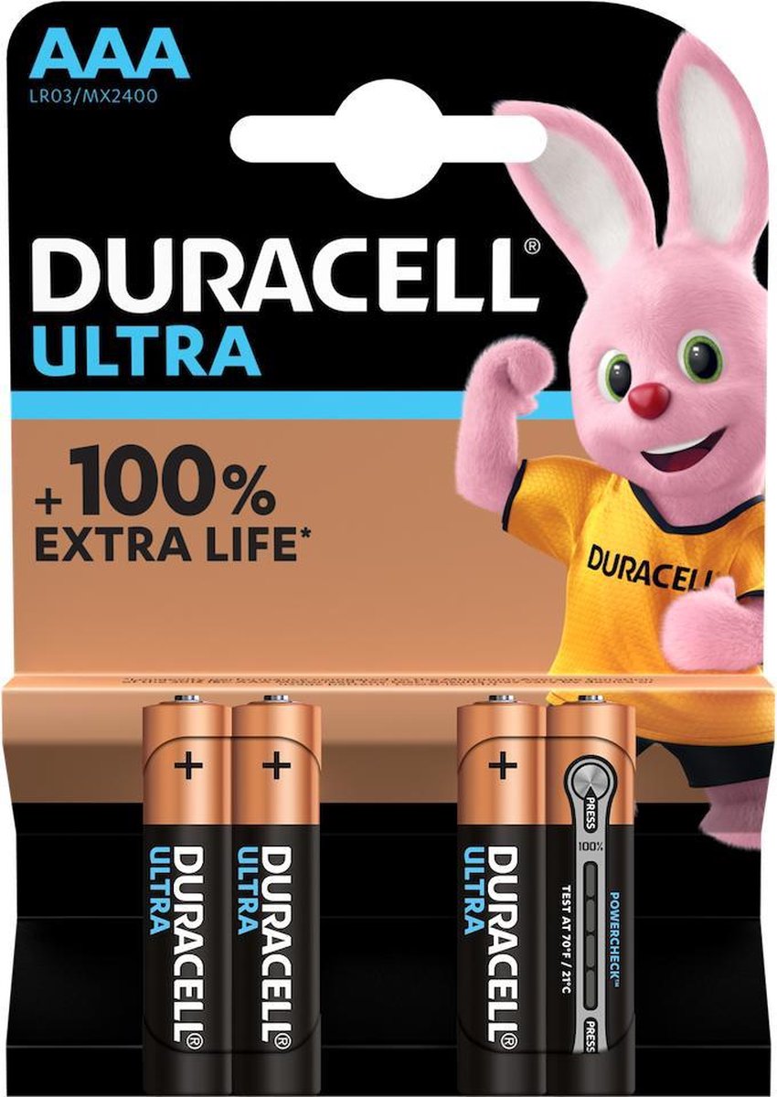 BATTERIJ Ultra UPOWER AAA / LR 4 stuks- AAA LR03/MX2400 100% Extra life
