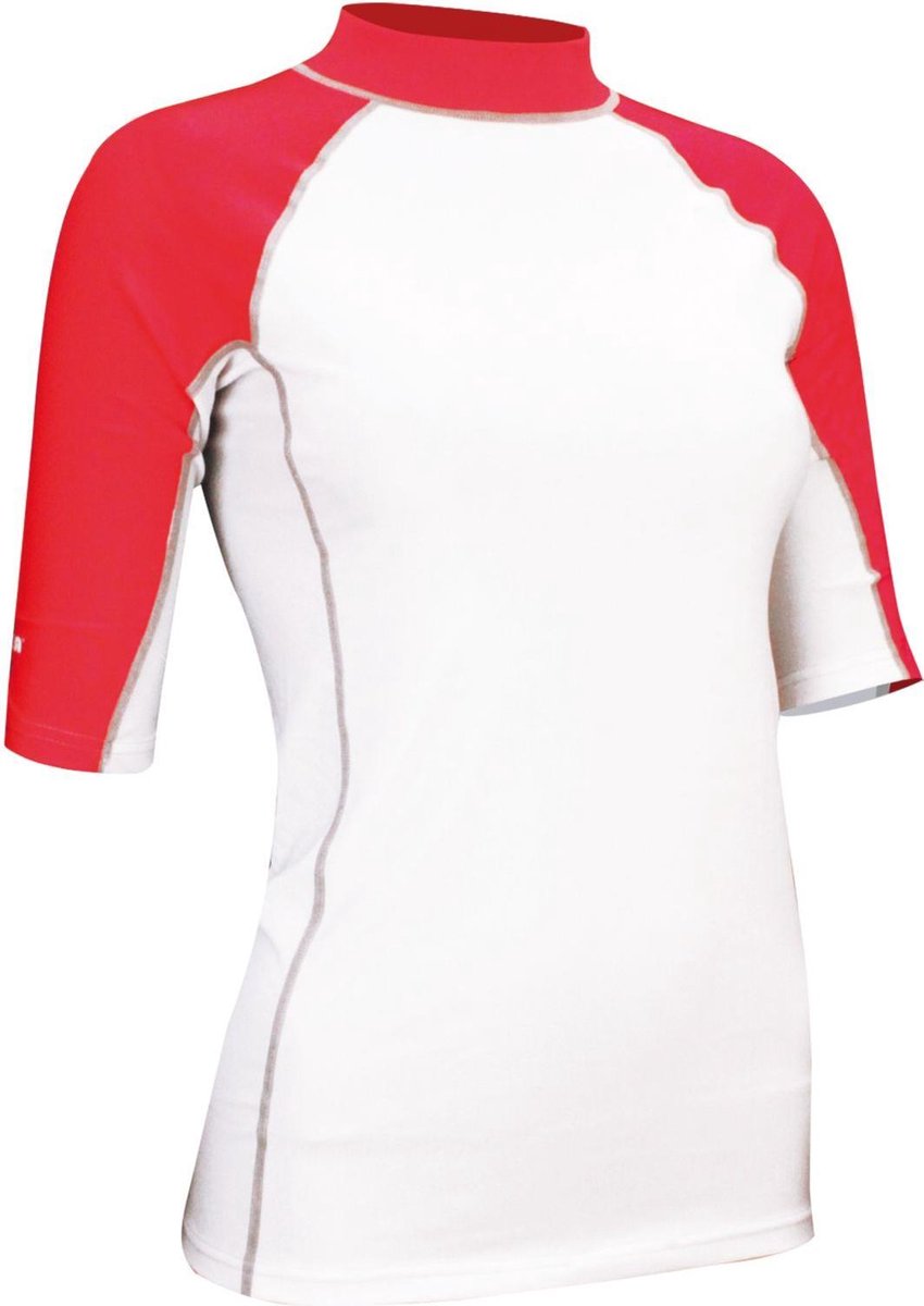Waimea UV Shirt Dames - Korte Mouw - Fuchsia/Wit/Grijs - 38