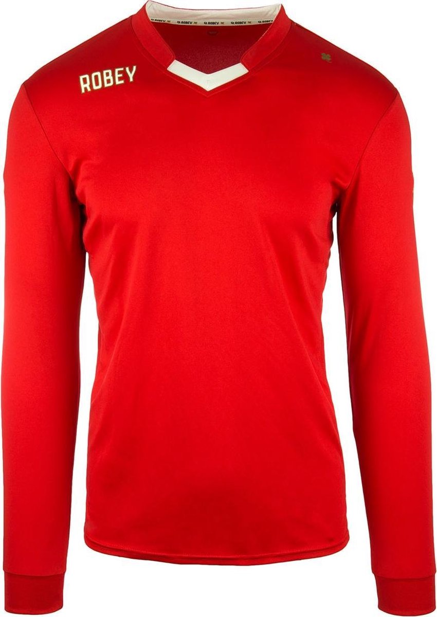 Robey Hattrick LS Shirt voetbalshirt kinderen lange mouwen (maat 128) - Red