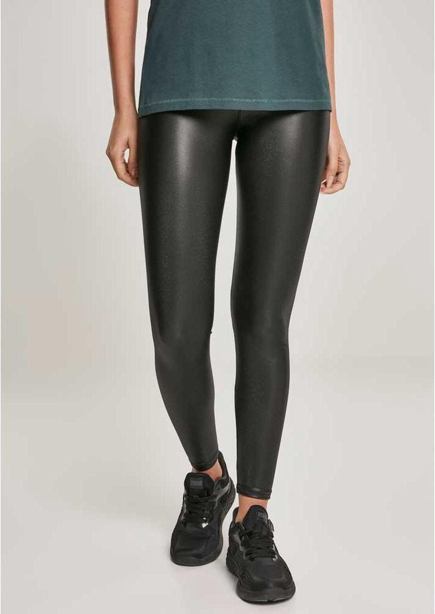 Urban Classics Legging -S- Faux Leather Zwart