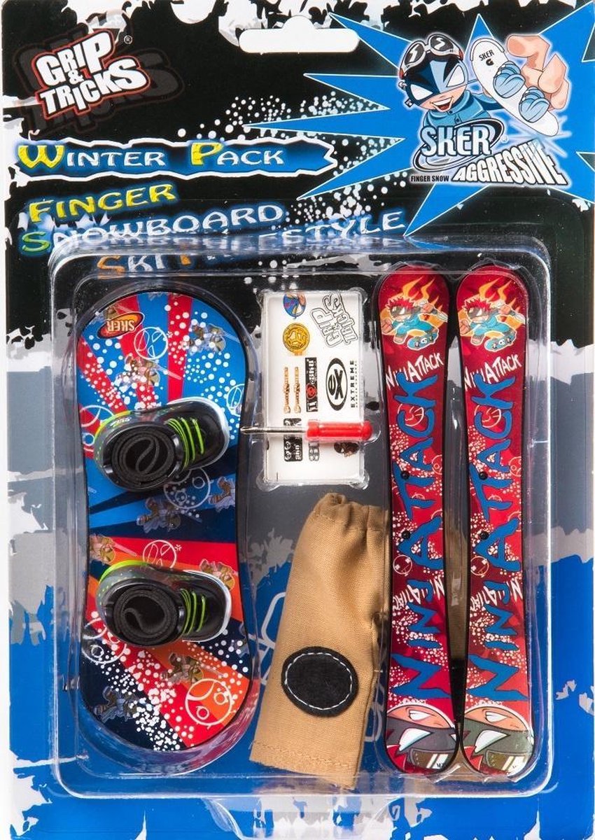 Grip and Tricks winter pack blue red Fingerboards
