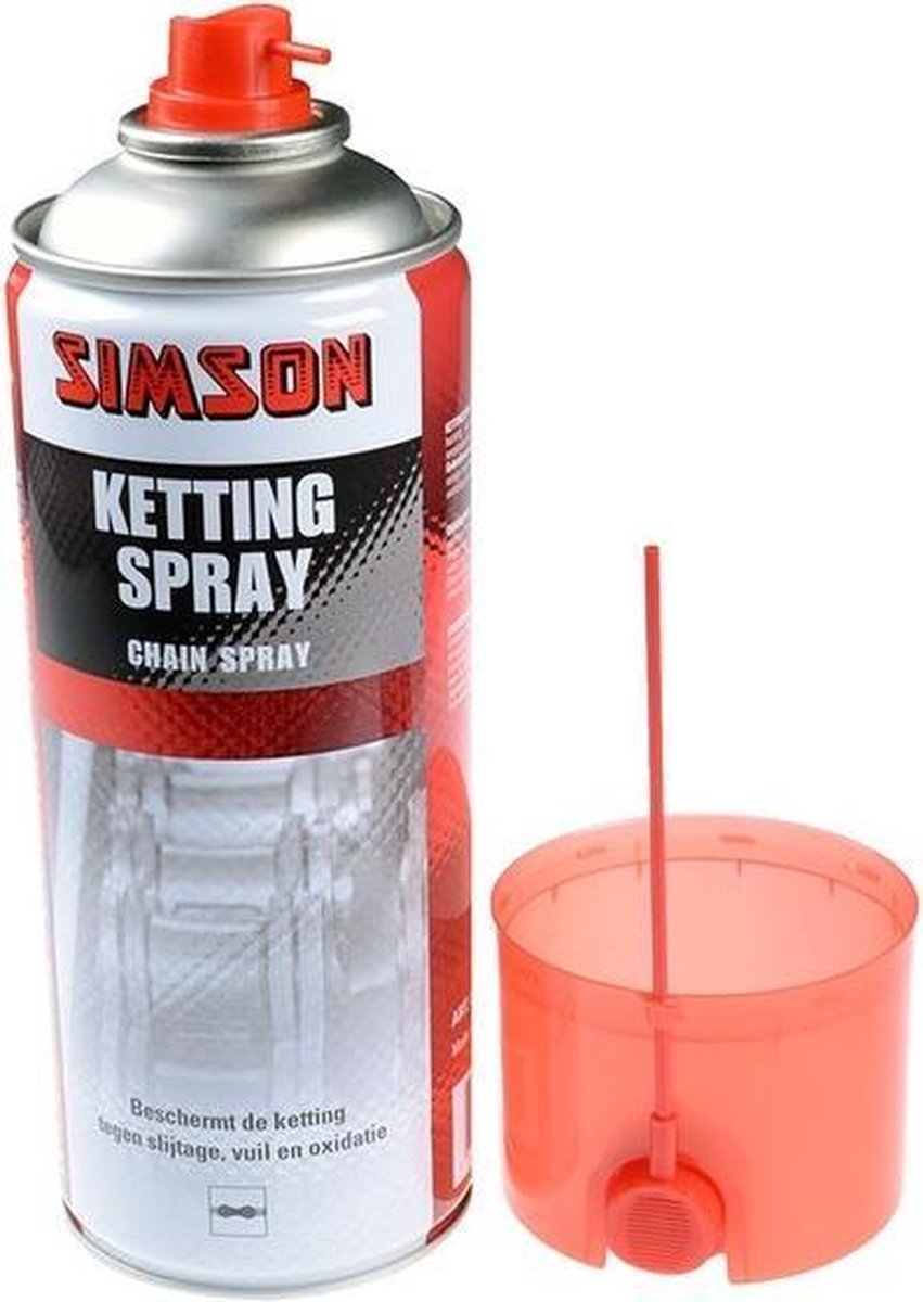 Simson Kettingspray 400 Ml Rood/zilver