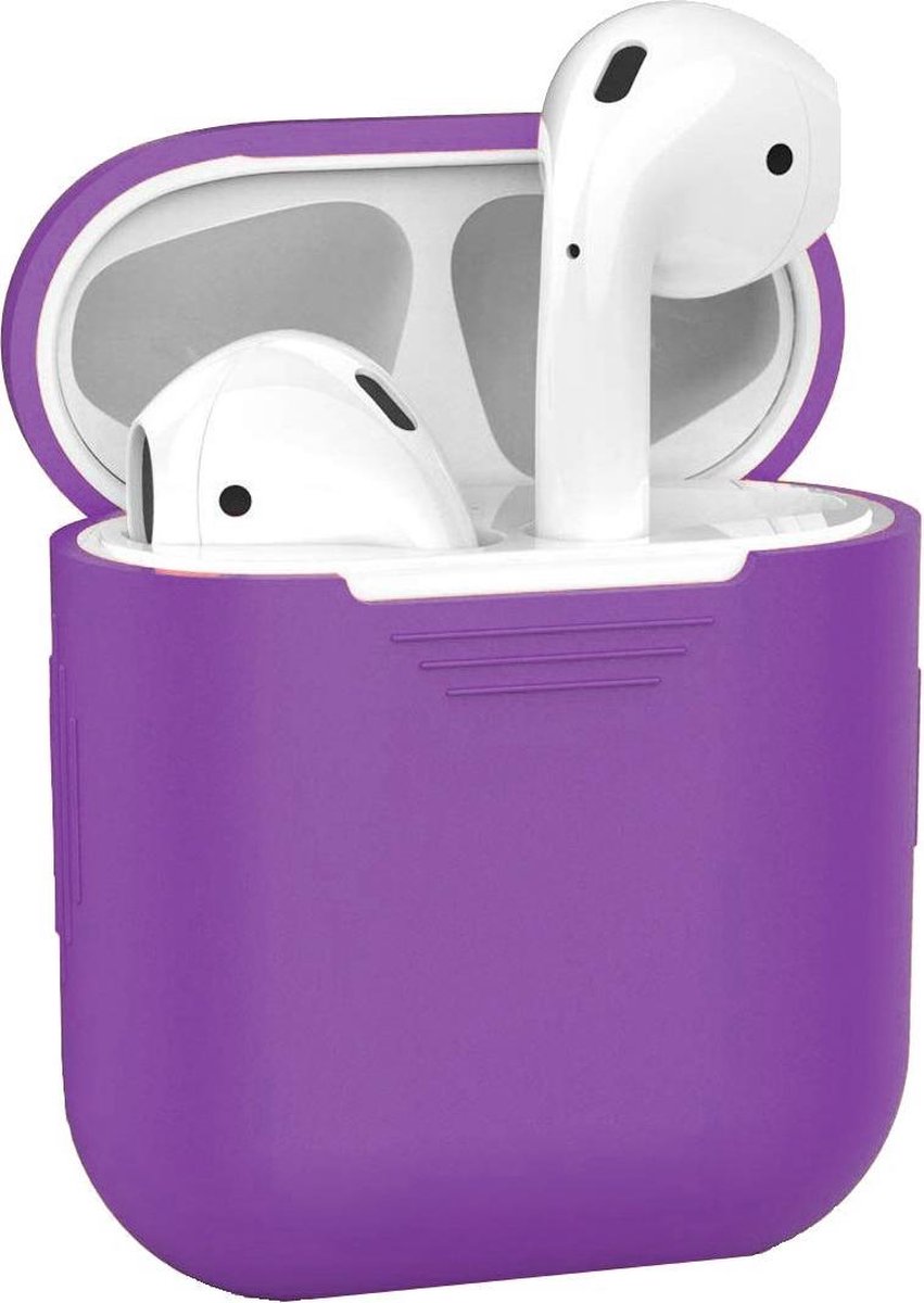 Siliconen Bescherm Hoesje Cover Hoes voor Apple AirPods 1 Case - Paars
