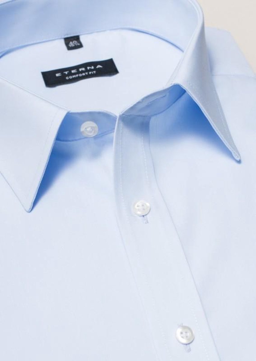 ETERNA Comfort Fit overhemd - licht blauw - Strijkvrij - Boordmaat: 49