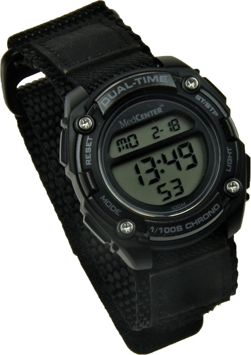 Medicijnhorloge of Plashorloge met 5 alarmen Zwart