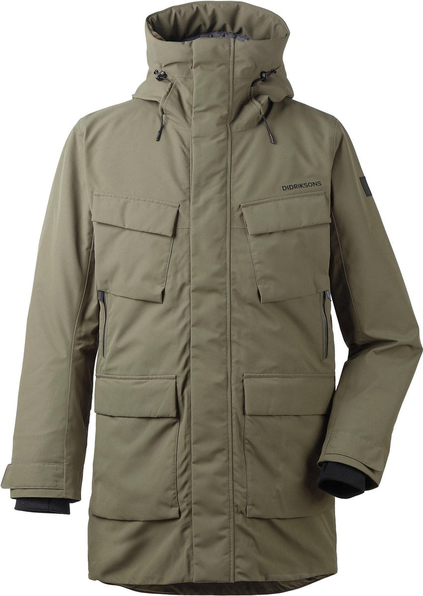 Didriksons Drew Parka 3 Heren Outdoor Jas - Crocodile Green - Maat XL