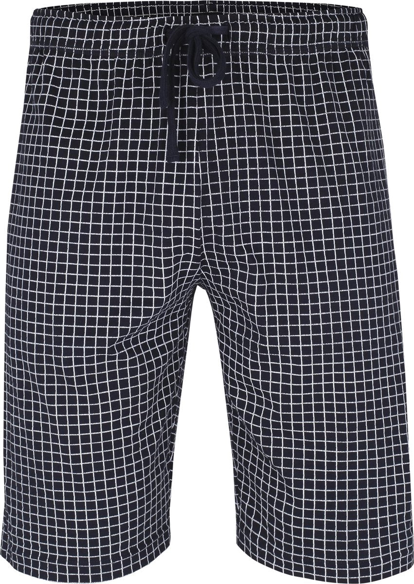 Ceceba heren pyjamabroek kort - donkerblauw met wit geruit -  Maat: 6XL