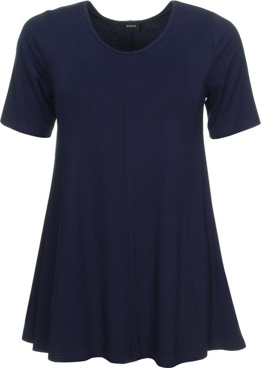 Zazou-A-lijn-shirt-korte-mouw-dark-navy