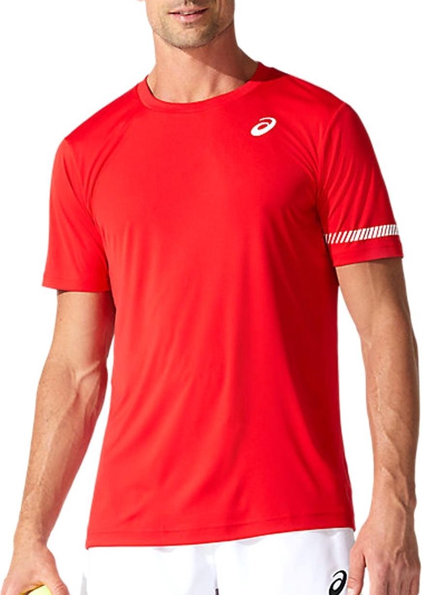 Asics - Court Men Short Sleeve Tee - Rood - Heren - maat  XXL