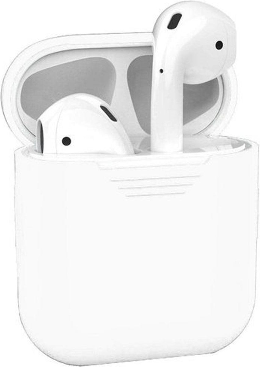 Studio Air®  Airpods Hoesje Siliconen Case - Soepel Airpod Hoesje - Extreme White - Voor Airpods 1 en 2