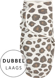 Swaddlemeyco dubbellaags - 0-3 maanden - Panter neutral