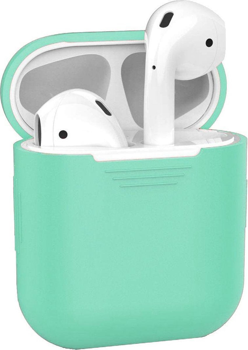 Siliconen Bescherm Hoesje Cover Hoes voor Apple AirPods 1 - Mint groen