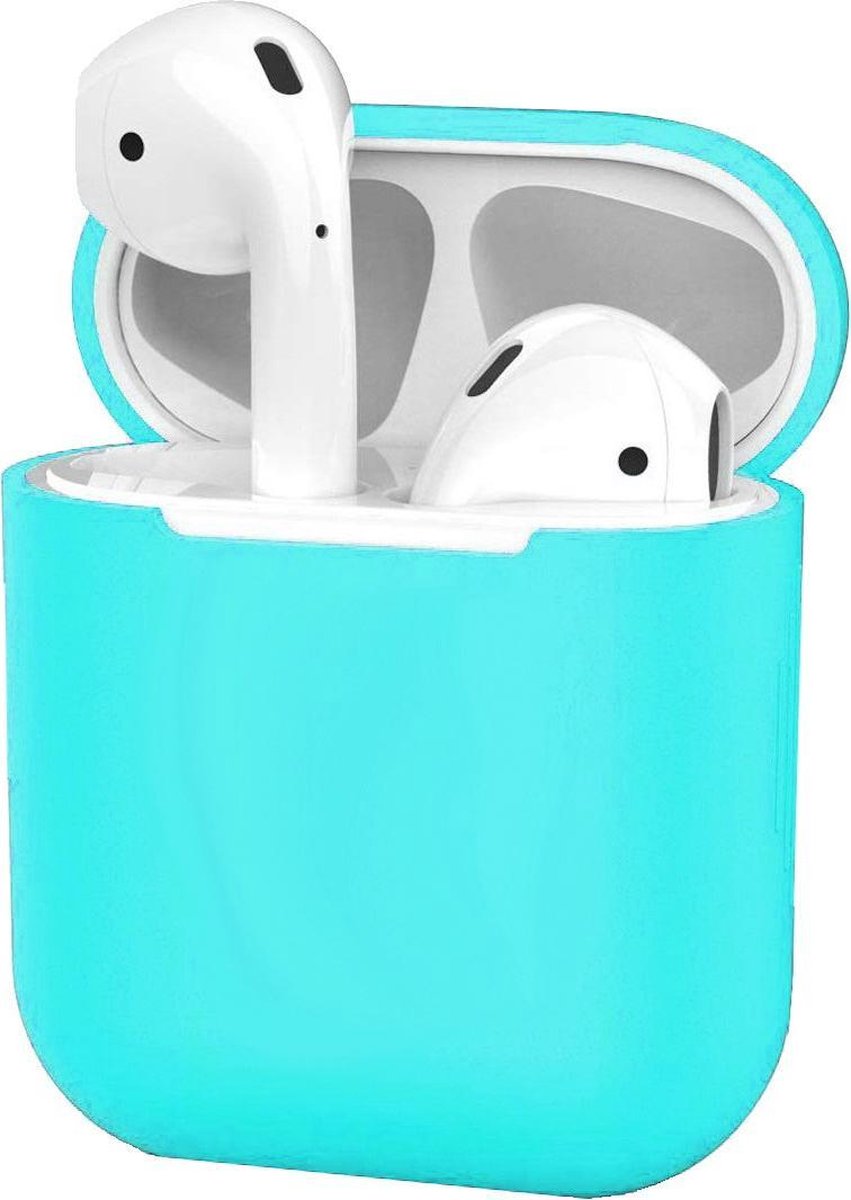 Siliconen Hoes voor Apple AirPods 2 Case Cover Ultra Dun Hoes - Cyaan