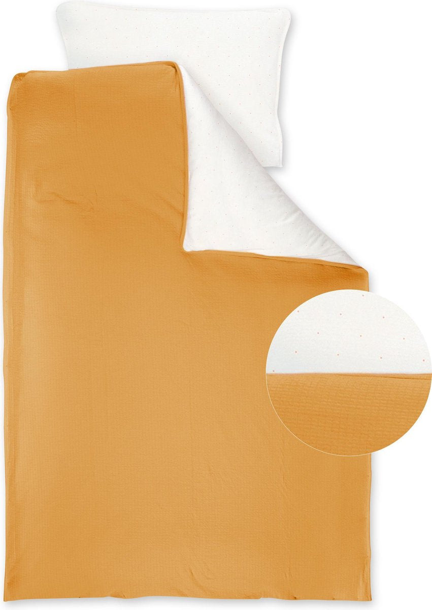 BEMINI  Dekbedovertrek 100x140cm Oker Golden Tetra Jersey