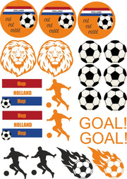Raamstickervel EK voetbal XL - Versiering oranje - Hup Holland Hup - Nederlands elftal - EK voetbal - Raamdecoratie voetbal - rood wit blauw - voetbalsupporter - raamsticker Nederlands elftal - oranje zomer - stickers
