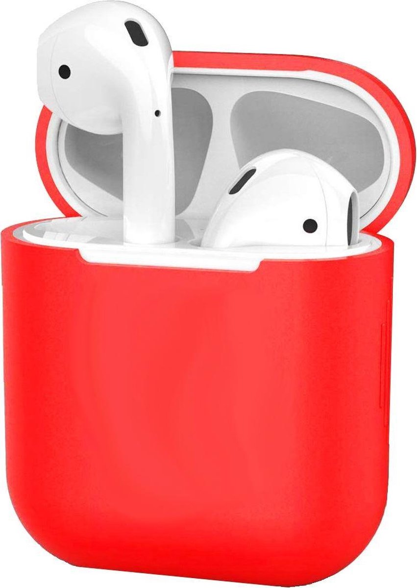 Siliconen Hoes voor Apple AirPods 2 Case Cover Ultra Dun Hoes - Rood