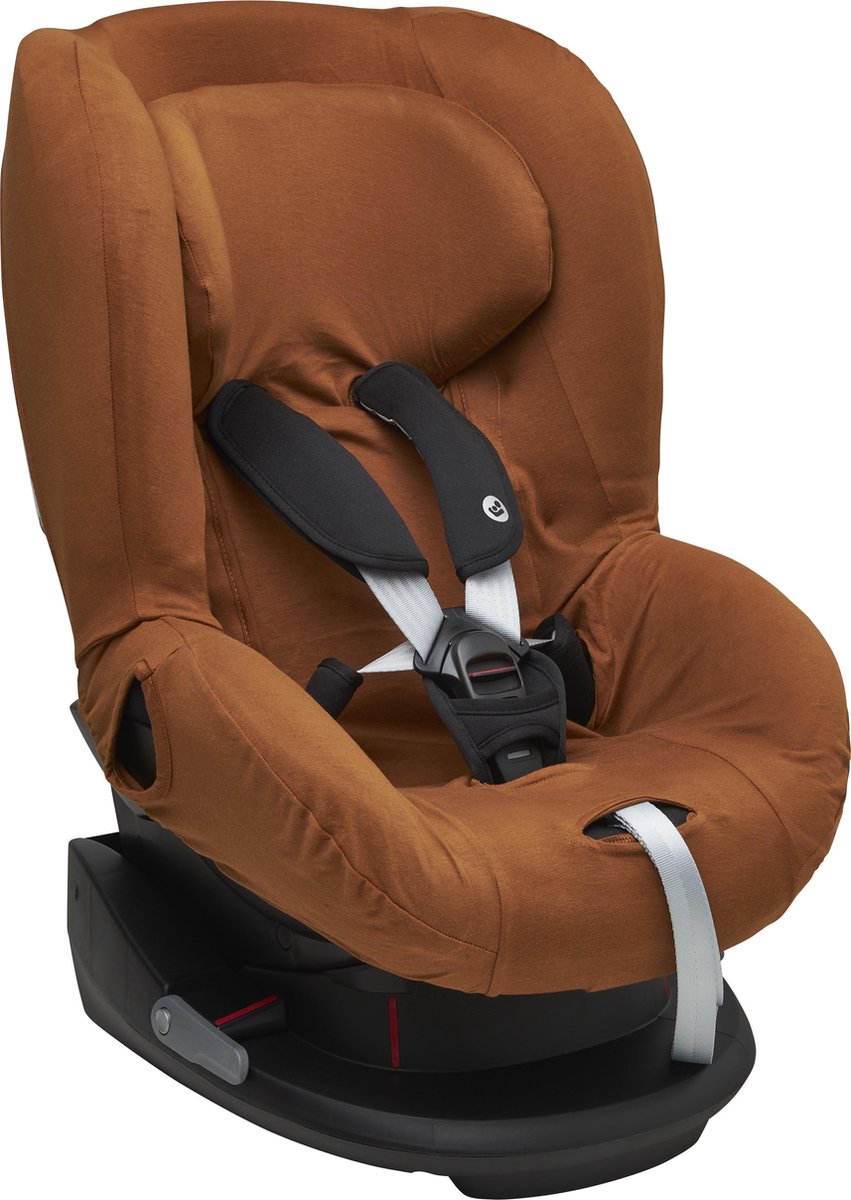 Meyco autostoelhoes Basic jersey - camel - groep 1 met hoofdsteun