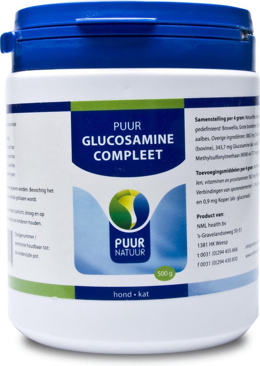 Puur Natuur Glucosamine Extra (Compleet) Voor Hond En Kat 500 GR