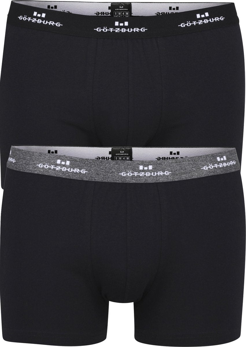 Gotzburg heren boxers (2-pack) - normale lengte - zwart -  Maat: XL