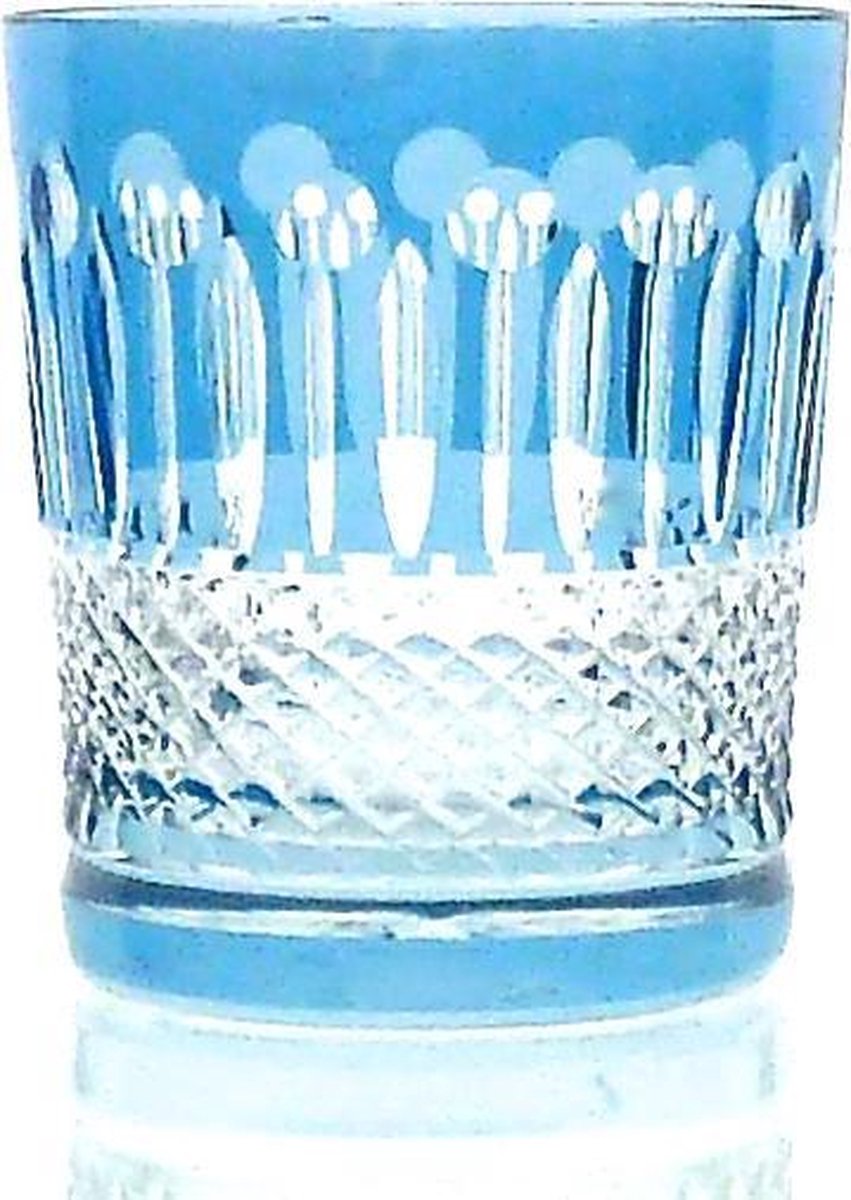 Kristallen whiskeyglazen  - Whiskyglas CHRISTINE - light blue - set van 2 glazen - gekleurd kristal