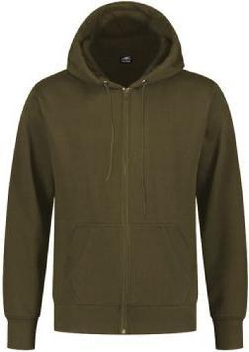 REWAGE Hoodie Met Rits Premium Heavy Kwaliteit - Heren - Olijfgroen - L