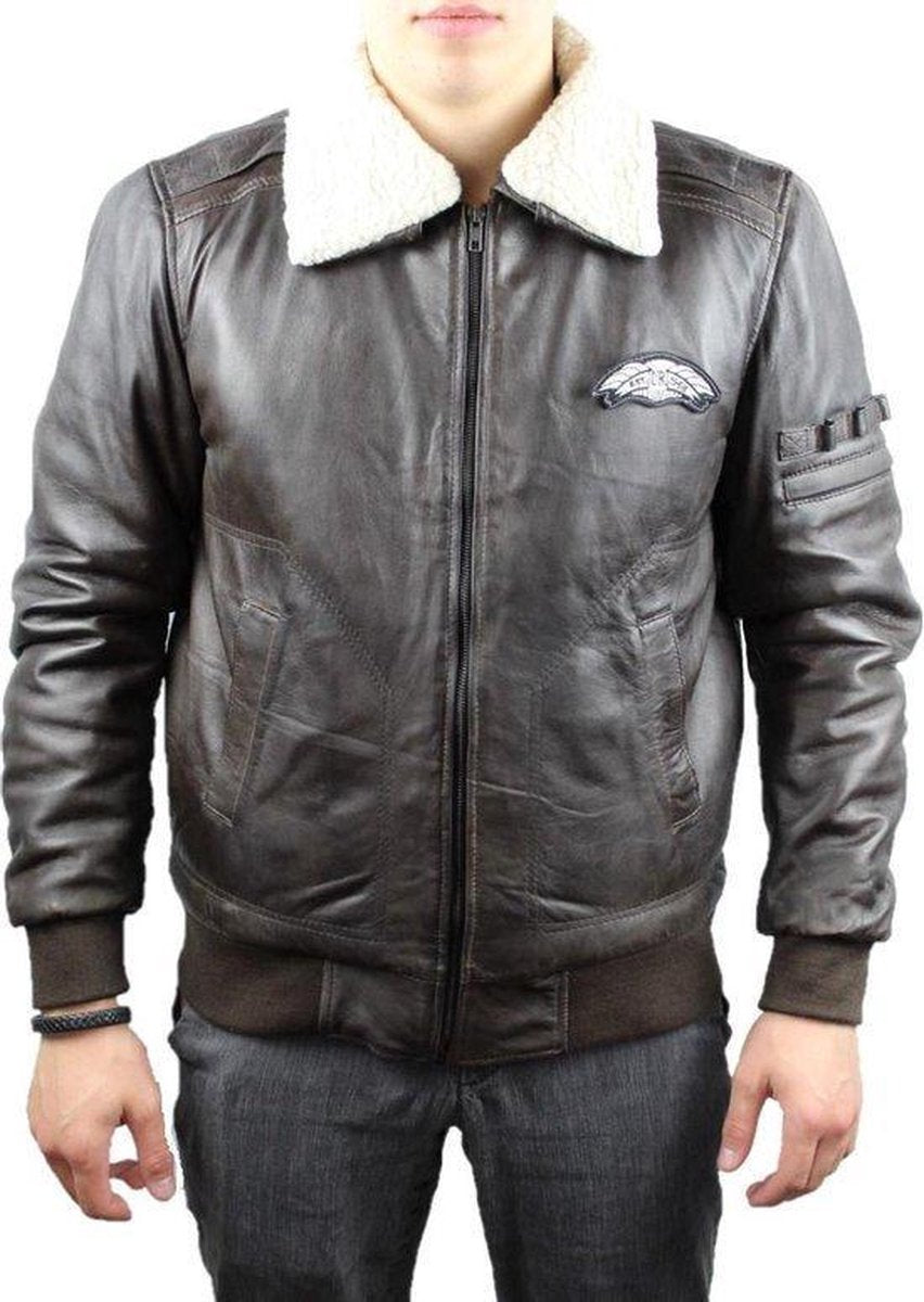 Pilot Jack Echt Lams Leder Bruin Urban 5884 -6XL
