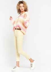 Slim broek met riem - Geel