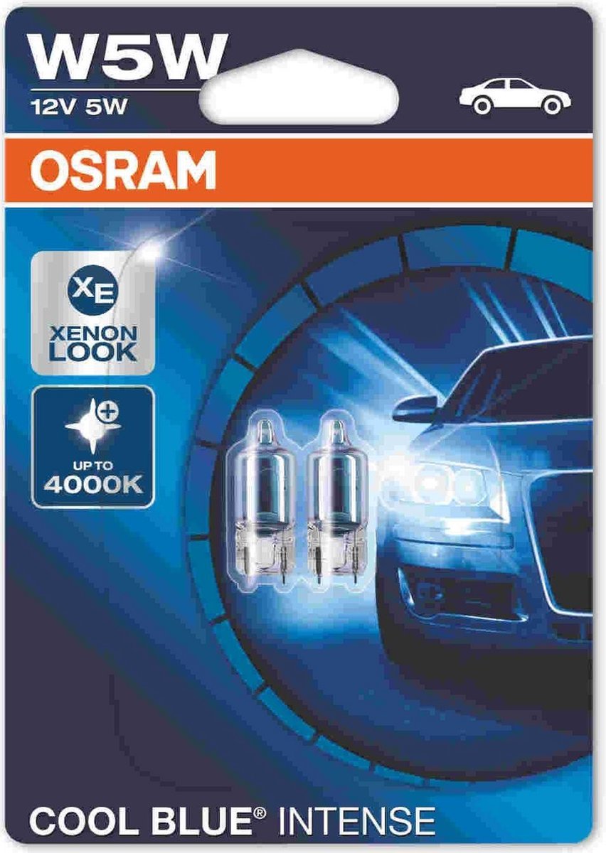 Osram Cool Blue Intense Halogeen lampen - T10 - 12V/5W - set à 2 stuks