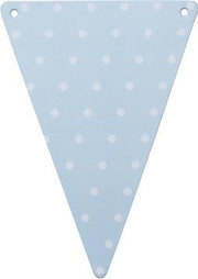 DIY vlaggen blauw met witte stipjes - Maak je eigen vlaggenlijn