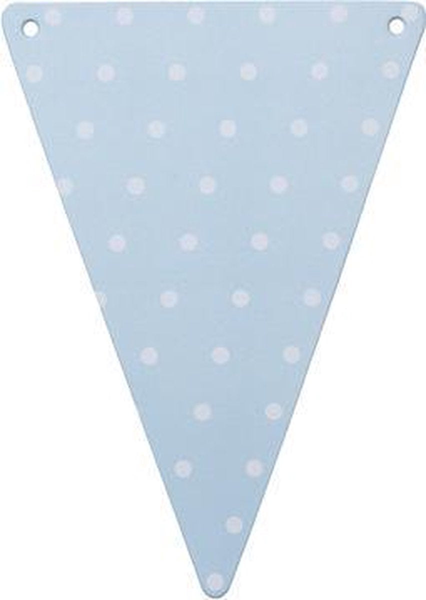 DIY vlaggen blauw met witte stipjes - Maak je eigen vlaggenlijn