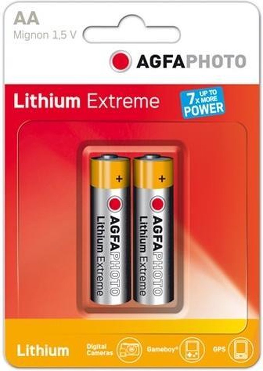 AgfaPhoto 2x Lithium Mignon AA Lithium 1.5V niet-oplaadbare batterij