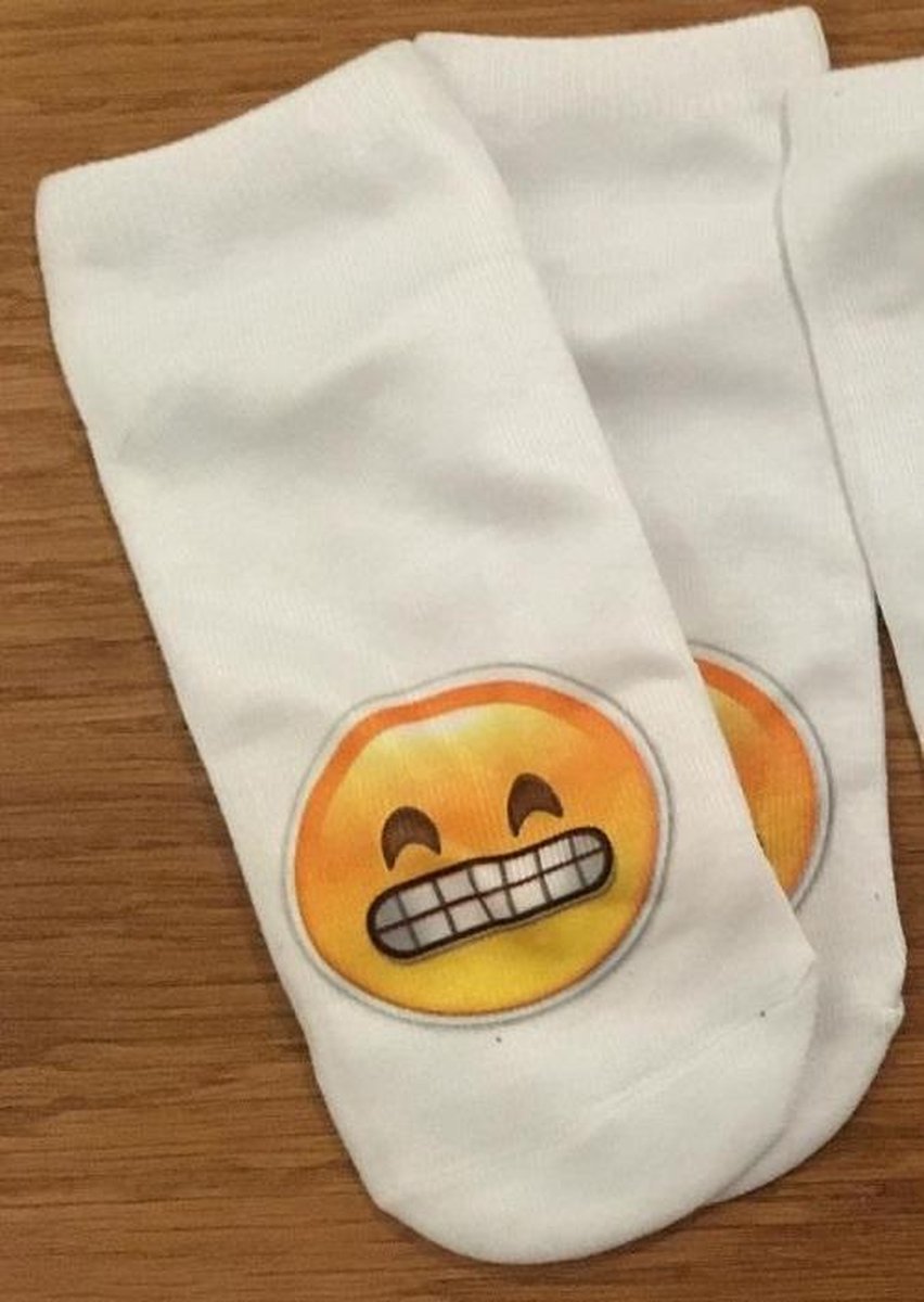 Smiley sokken met grijns Unisex Enkelsokken Maat 36-41