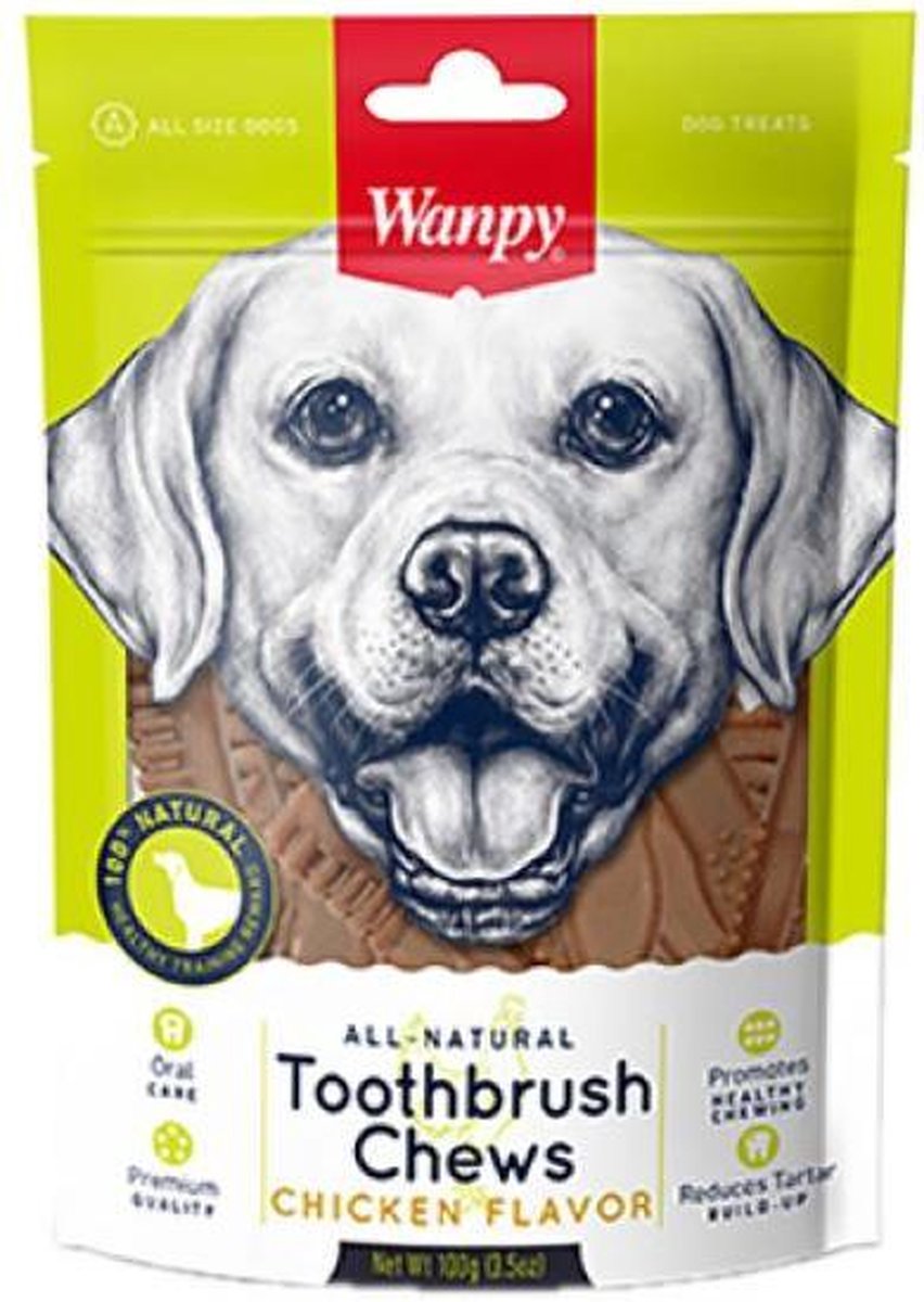 100 gr Wanpy toothbrush chews chicken flavor