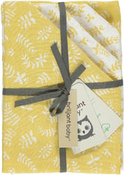 Briljant Baby - Hydrofiele Luiers - Botanic Organic - Geel - 70 x 70 Cm  4 Stuks - 100% organisch katoen