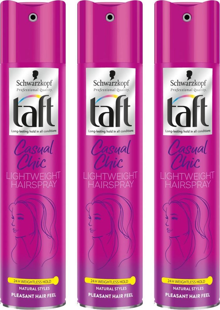 Schwarzkopf Taft Casual Chic Haarspray Voordeelbox - 3 x 250