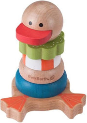 Everearth Houten Stapelringen Eend Multicolor 13 Cm